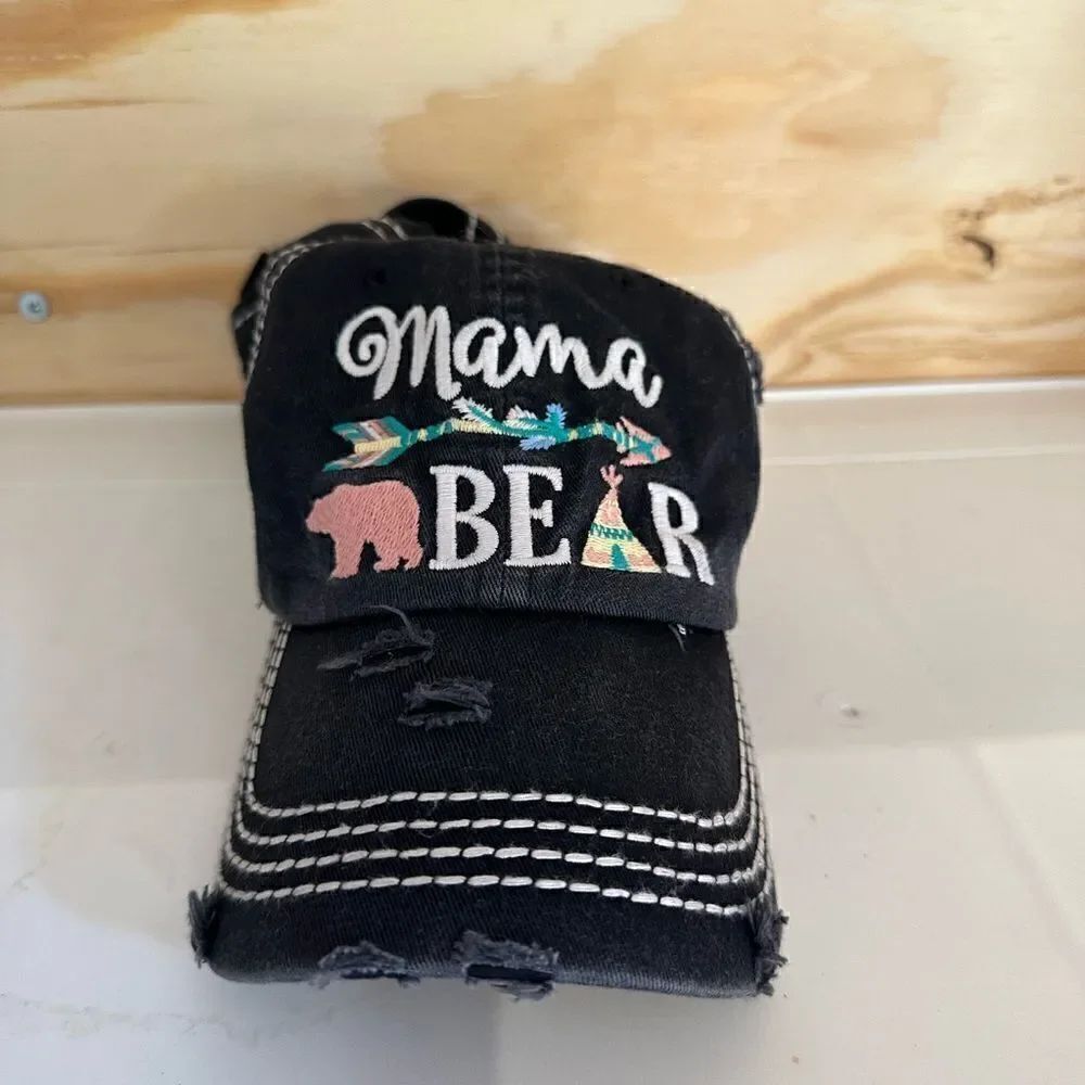 KBethos Mama bear distressed hat